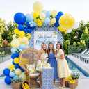 Lemon Royal Blue Yellow Balloon Garland Arch Kit with Lemon Foil Balloons for amalfi last toast on the coast Bachelorette Bridal Shower freshly graduated lemon decor Main Squeeze Party Supplies