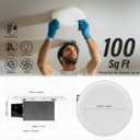100 CFM Round Bathroom Exhaust Fan with Light and Humidity Sensor, 1.2 Sones Quiet Ceiling Mount Ventilation Fan, 5CCT Selectable Dimmable LED, Wet Rated, ETL Certified, White