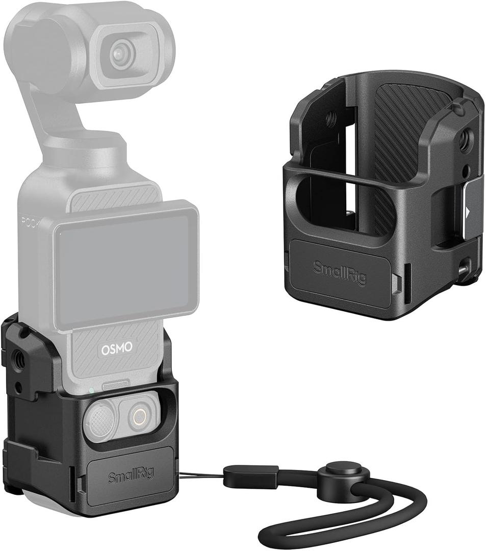 SMALLRIG Expansion Adapter Accessorie for DJI Osmo Pocket 3, Aluminium Protective Cage, 52g Lightweight Mount for Pocket 3, with Cold Shoe Mount, 1/4"-20 Threaded Toles and Claw Ports