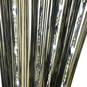 ZiDeTang Button Beaded Door Curtain Fringe Tassel Living Room Divider Curtain (39.30" x 78.50", Black)