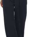 FUNYYZO Wide Leg Pants Women's High Elastic Waisted in The Back Business Work Trousers Long Straight Suit Pants (006# Royal Blue, Thick, Medium Short)