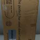 Nathan James Gracie Modern Counter Height Bar Stool with Back, Counter Stool Upholstered Chair with Natural Textured Linen and Brushed Wooden Legs, Cream Boucle/Dark Brown