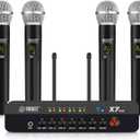 X7 Plus Wireless Karaoke Microphone System with 4 UHF Handheld Mics, DSP Reverb, Bluetooth 5.0 & Optical Input for Home TV Entertainment, Parties, and Speeches
