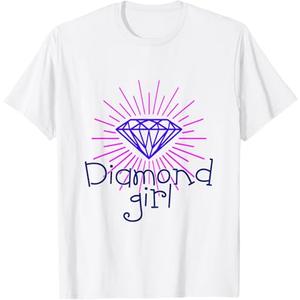 Diamond Girl T-Shirt T-Shirt, Large White
