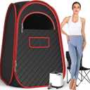 AgiiMan Portable Sauna Box - Full Body Steam Sauna, Portable Sauna for Home with 2.6 L 110V Steamer, Remote Control, Easy to Carry Sauna Tent for Indoor, Gym, Pilates, Hot Tubs