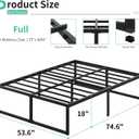 Lutown-Teen 18 Inch Full Bed Frame No Box Spring Needed, Heavy Duty Metal Platform Beds with Sturdy Steal Slats for Mattress Foundation, Easy Assembly, Noise Free, Black