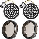 PBYMT New 1157 LED Motorcycle Rear Turn Signals Bulbs 2 Inch Bullet Lights with Smoked Lens Covers Fit for Harley Davidson Touring Dyna Softail Sportster Street Glide Road Glide Iron 883, 2PCS