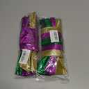 2 x Hying 2 Pieces Mardi Gras Bows for Wreath, Fat Tuesday Wreath Bows Glitter Green Purple Gold Bows New Orleans Holiday Craft Bows for Front Door Carnival Masquerade Cosplay Party Decor Supplies