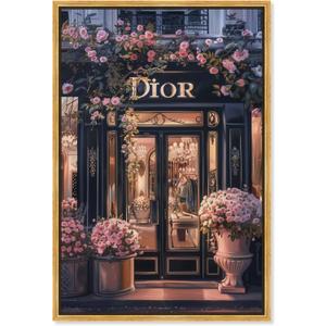 Elegant Night Storefront II Canvas Fashion and Glam, Gold Frame, 10" x 15"