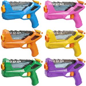 6 Pack Water Guns for Kids Adults - 6 Color Squirt Gun with Trigger, Long Range Water Pistol, Super Water Blaster Soaker Toys for Pool, Beach, Yard & Summer Party