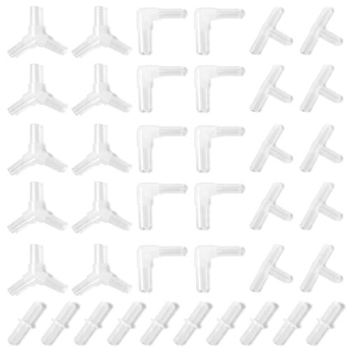 AQUANEAT Aquarium Airline Tubing Connector, Fish Tank Air Pump Connector, Plastic, 40Pcs