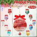 Soulchen Soulchen 10 Sets Thank You Ornaments Acrylic with Bell Employee Appreciation Gifts Bulk Inspirational Ornaments Marble Tree Decor for Valentine Coworker Nurse Teacher Team