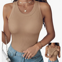 Ninimour Women Tops Tank Tops with Built-in Bra for Women Sleeveless Racerback Shirts Casual Ribbed Fitted Tops Size XXL