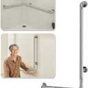 Shower Grab Bar for Seniors Toilet Safety Grab Bars L Shaped Bathroom Hand Rails Wall Mount 24 Inch x 36 Inch Grab Bar for Bathroom Bathtub Handicap Safety Grab Bar Stainless Steel Angle Bar