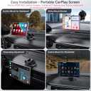 Portable CarPlay Screen for Car,Car Stereo with Apple CarPlay & Android Auto,Incell Touch Screen,4K Dash Cam,1080P Backup Camera,Mirror Link, Voice Control, Bluetooth 5.3,GPS,FM (9 Inch)