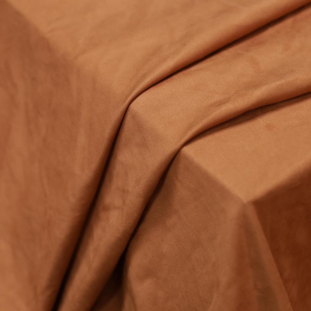 (3 Yard) 4 Way Heavy Weight Stretch Micro Suede Fabric 260 GSM Polyester Knit Double Side Sueding Cloth for Upholstery,Apparel,DIY,Red Orange