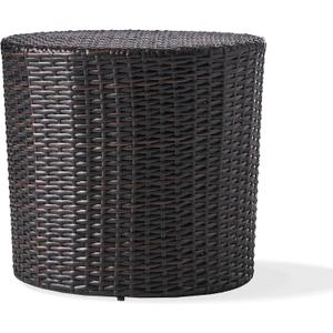 Christopher Knight Home Keaton Wicker Barrel Side Table, Multibrown 16.75 inches high x 17.5 inches wide 17.5 inches deep