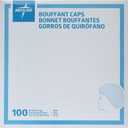 Medline Pro Series Bouffant Caps, Lightweight, Blue, 24 Inches, Box of 100 Each (24"(Regular/Large))