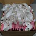 Glenmal 36 Pcs Pink Gift Basket Empty Bulk with Handles 9.8 x 6.5 x 4.3 Inch Kraft Basket Kraft Cardboard Wrap Bags Tray for Weeding Party Birthday Christmas Valentines Breast Cancer Party Supplies