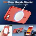 SUPFINE Magnetic for iPhone SE Case 2022 (3rd)/2020 (2nd), iPhone 8 Case (Compatible with MagSafe) (Military Grade Drop Protection) Slim Translucent Matte Phone Case,Red