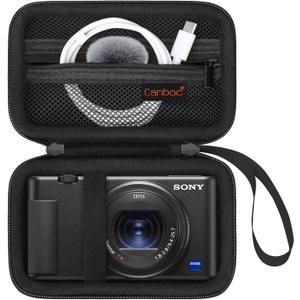 Canboc Carrying Case for Sony ZV-1/ ZV-1F/ ZV-1 II Digital Camera for Content Creators, Sony ZV1 Vlogging Camera Bag, Zipper Mesh Pocket fits USB Cable, Batteries, Black