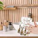 3 x 100 Pcs Happy Easter Napkins Bunny Print Paper Guest Napkins Easter Rabbit Decorative Hand Towels Spring Disposable Beverage Dinner Napkin for Bathroom Party Tableware Supplies (Brown)