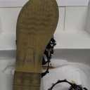 katliu Women's Flat Sandals Strappy Studded Sandals Gladiator Sandals with Ankle Strap Black, Size 10