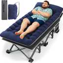 HABUTWAY Camping Cot with Mattress, 32" Extra Wide Camping Cots for Adults, Sleeping Cot for Adults Holds Up to 600LBS, Cots for Sleeping, Camp, Rv, Beach, Patio, Office Naps (Blue) (1PC)