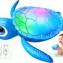 Electric Turtle Bath Toys - Automatic Swimming with Colorful LED Lights, Rechargeable & Auto Shut-Off, Water Pool Floating Toys Bath Bath Toys Easter Basket Stuffers for Toddlers Kids Ages 1-3 2-4 4-8