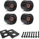 60mm Cruiser Wheels 80A Contains ABEC-9 Bearings and Spacers, Skateboard Riser Pads, Skateboard Hardware Screws Bolts, fit for Your Cruiser Skateboards, Penny Board (Black)