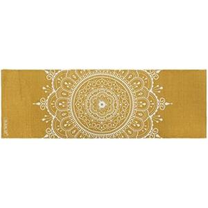The Home Talk Yoga Mat, 100% Organic Foldable Thick Mat for Travel, Yoga Mat for Exercise with Carry Strap, Skid Free Yoga Block for Pilates, Training Mats Cotton Weave, 24"x72" - Yellow