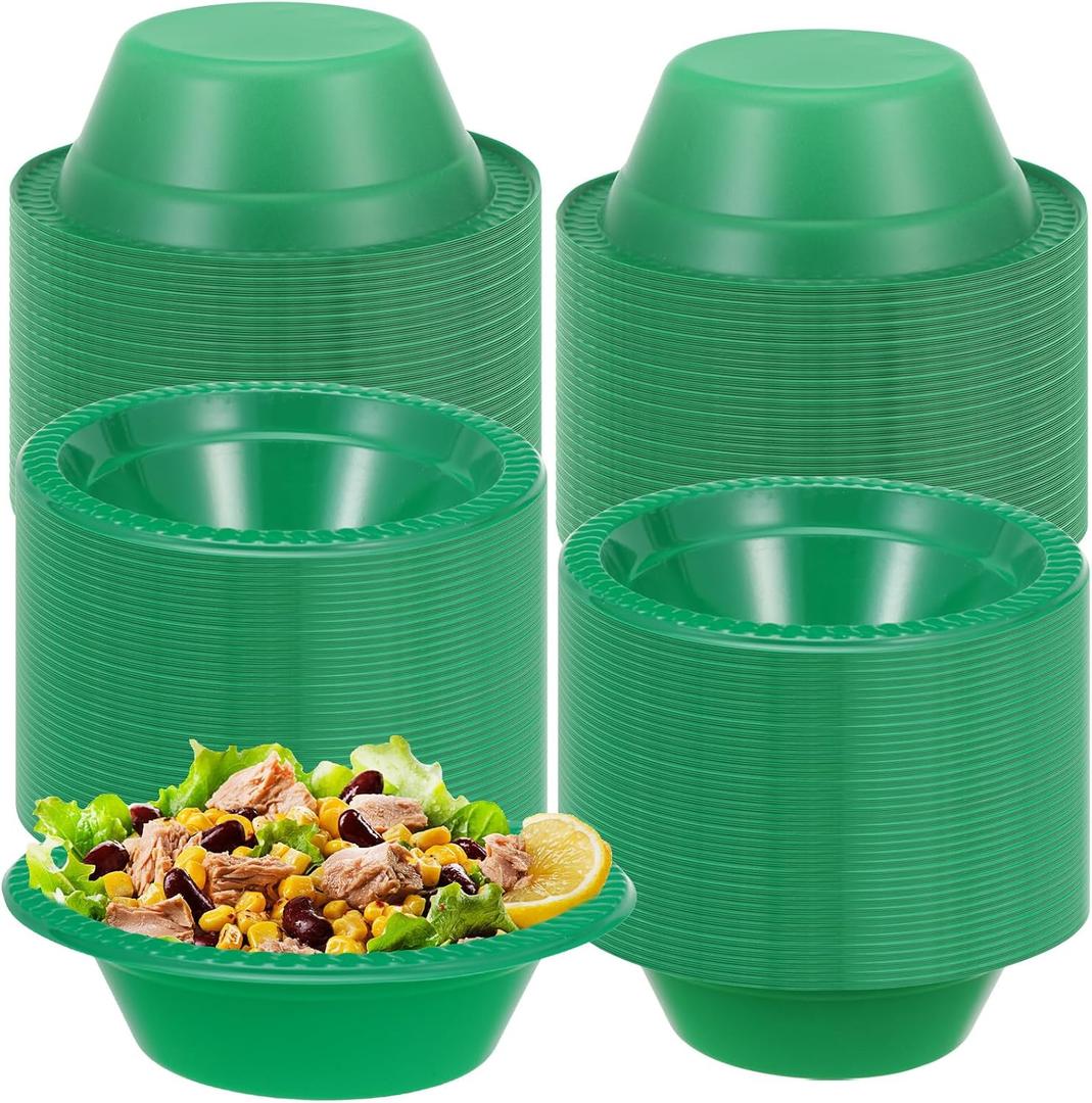 100 Pcs St.Patrick's Day Plastic Bowls Disposable Irish Party Salad Bowls Serving Food Supplies for St.Patrick Festive Party Favor Outdoor Picnic Carnival Festival Celebration, one size