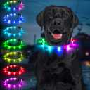 BSEEN Light Up Dog Collar - Silicone LED Dog Collar, Cuttable Lighted Puppy Collar, Glowing Dog Walking Lights for Small Medium Large Collars (Mix Color)