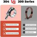 2 Pack 3.5 inch T-Bolt Hose Clamps, Stainless Steel_304 Working Range 95mm-103mm for 3.5" Hose ID, Turbo Intake Intercooler Clamp for Automotive