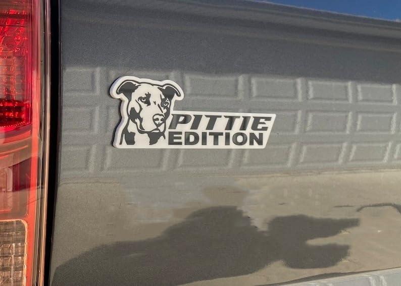 Dog Edition Car Badges Laser Cutting 3D Badge Automotive Decals Stickers for Truck Rv Boat Exterior Decoration, Funy Animal Decor Car Accessories Gifts (Pittie)