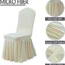 Dimatic Dining Room Chair Covers Set of 4, Stretch Parsons Slipcovers with Skirt Super Fit Spandex Chair Seat Protector Cover for Dining Room, Hotel, Ceremony (Ivory)