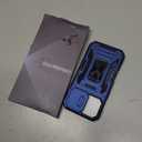 DEERLAMN Case for iPhone 17 6.3-Inch with Slide Camera Cover + Screen Protector (2 Packs), Rotated Ring Kickstand Military Grade Shockproof Protective Cover-Navy Blue