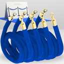 4 PCS Blue Velvet Rope - 5 Ft Crowd Control Ropes Control Hanging Stanchion Rope for Ceremonies Barrier for Parties Crowd Queue Line for Safe