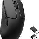 Keychron M3 Mini Wireless Optical Mouse, Bluetooth 5.2/2.4 GHz/Wired Gaming Mouse, Programmable PixArt 3311 Sensor with up to 12,000 DPI/ 650 IPS, Lightweight Ergonomic for Windows Mac Linux - Black