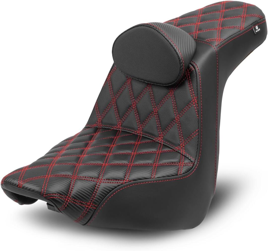 HI-LINE Gel Step-Up Seat for Harley Softail 2018-2026