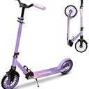 Nattork Kick Scooter for Kids 6+ Years Teens Adults - 220LB Weight Capacity, Front Shock Absorber and Adjustable Handlebar - Smooth Ride with 8" Sturdy Wheels, Ideal for Outdoor Sports, Purple