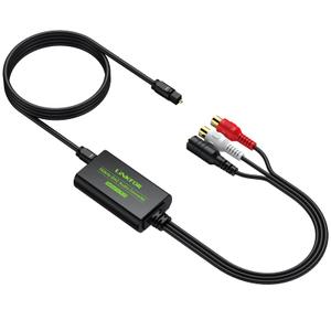 LiNKFOR 192kHz DAC Converter Digital to Analog Converter Digital Optical SPDIF Toslink to Analog Stereo Audio RCA L/R Audio Adapter with Optical Cable for HDTV Blu Ray DVD Amps (RCA Female)