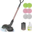 Cordless Electric Mop, Electric Floor Cleaner with Water Sprayer & LED Headlights, Up to 60 mins Lasting Time, Powerful Spin Mop with Extendable Tube, Self-Propelled, Floor Cleaning Solution included