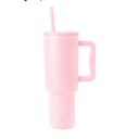 Simple Modern 40 oz Trek Tumbler with Handle and Straw Lid | Cup Holder Friendly Insulated Stainless Steel Travel Mug | Blush