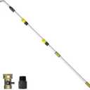 24FT Reach Gutter Cleaning Tools from Ground, Telescopic Rain Gutter Cleaners Tool with Quick Connect Adapter and Heavy Duty Wand for 2nd Story House (16FT)