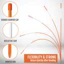 Anley 20 Pack 48" Reflective Driveway Markers, Snow Stakes with Fiberglass Pole & Hammer Cap - 4 Ft High Visibility Safety Markers Reflective Strip for Snow Plowing and Landscape (1/4" Dia, Orange)
