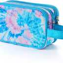 Kids Toiletry Bag for Girls, Travel Toiletry Bag for Teen Girls Cosmetic Bag Makeup Bag Waterproof Hanging Wash Bag Toiletries, Tie Dye Blue