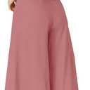 ROYLAMP Women's Summer 2 Piece Outfits Round Neck Crop Basic Top Cropped Wide Leg Pants Set Jumpsuits Cherry Pink M
