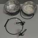 Dog Crate Water Bowl No Spill, 2 Pack Dog Crate Bowls Hanging, Kennel Water Food Bowls Mountable, Pet Cage Accessories Feeder Dish, Large Stainless Steel Coop Cup for Cat Puppy Bunny Guinea Pig Ferret (L(7.1*2.8'' & 6.3*2.6'' ), Black)