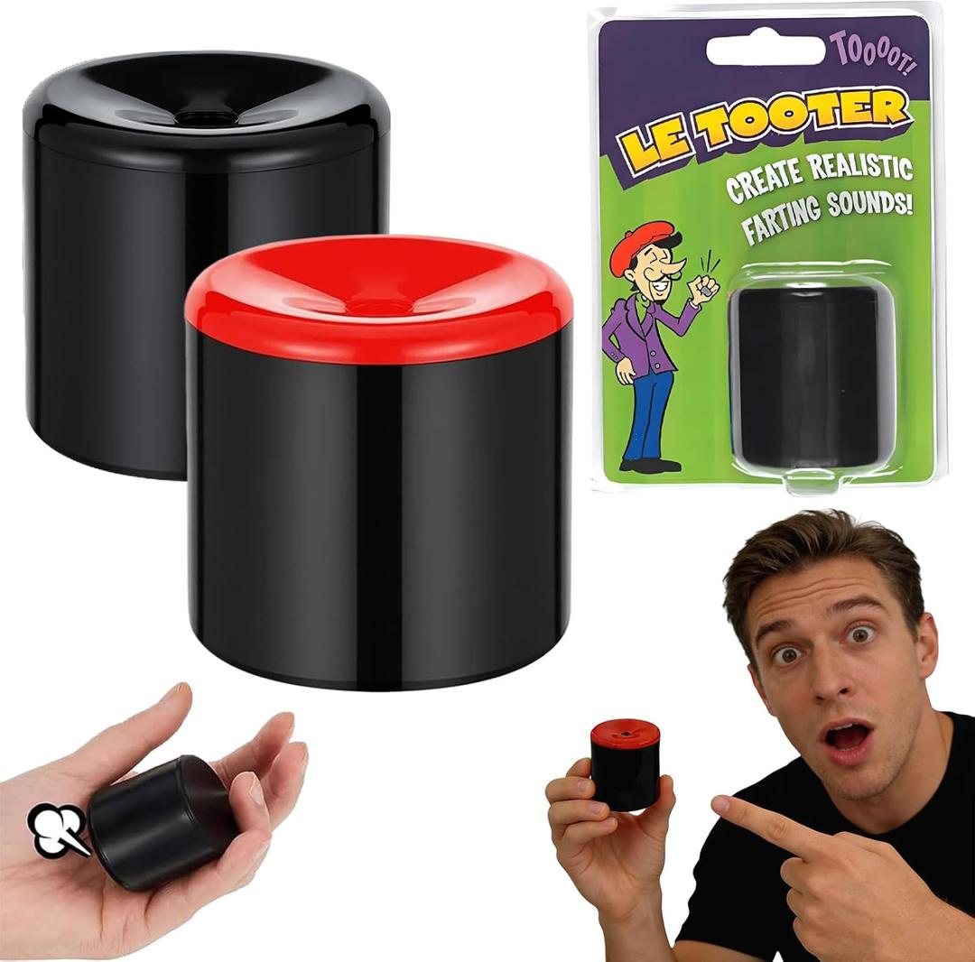 Pooter Fart Toy, Novelty Squeeze Pooter Fart Machine, Prank Farting Noise Maker with Natural Sound, Funny Gag Toy for Party Birthday Practical Jokes (B+R-2pcs)